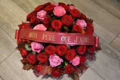 Coussin rouge et rose