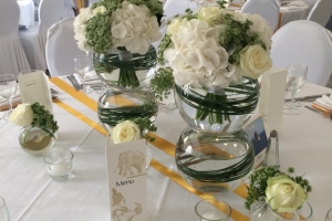 Centre de table Blanc Vert