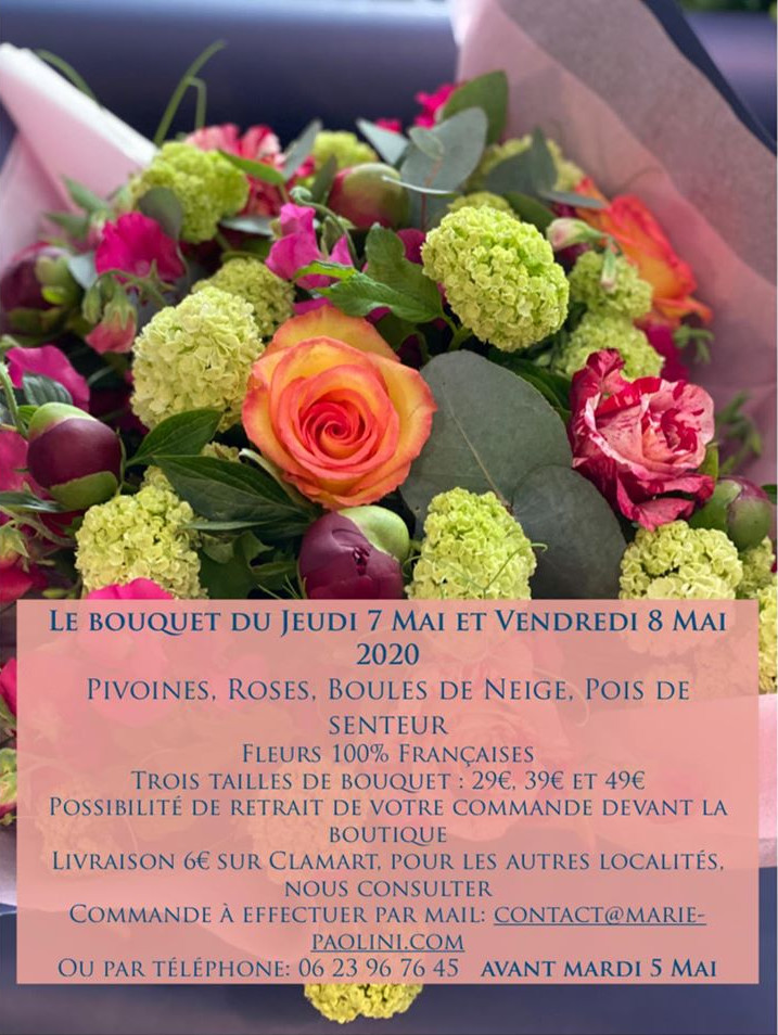 Livraison de fleurs pendant le confinement - Clamart - Paris Marie Paolini