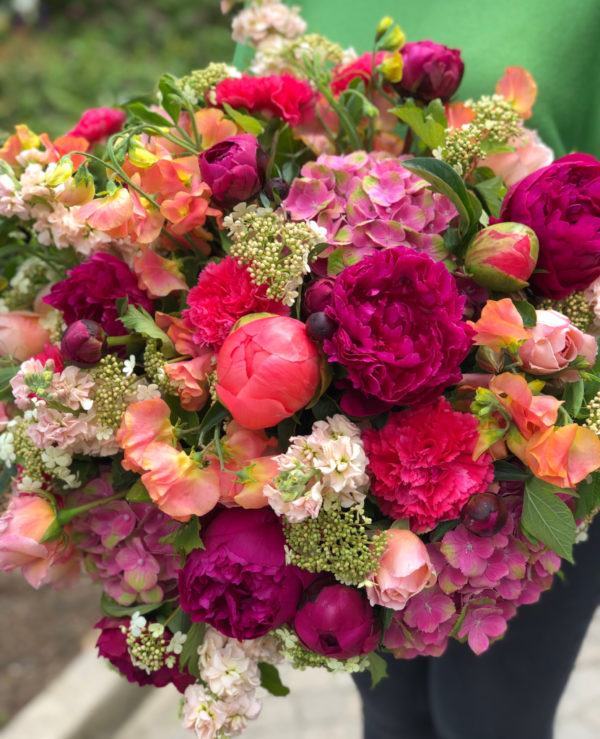 Bouquet fête des mères roses pivoines